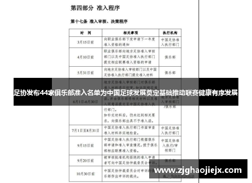 足协发布44家俱乐部准入名单为中国足球发展奠定基础推动联赛健康有序发展 足协发布44家俱乐部准入名单为中国足球发展奠定基础推动联赛健康有序发展